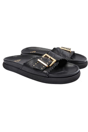 St. Tropez Leather Sandal | Black | Footwear fra Mos Mosh