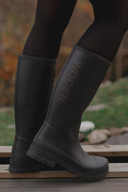 Le Waterproof WL761 |  Black | Rubber Boots fra Woden