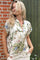 Zennia Blouse | Champagne Flower | Bluse fra Black Colour