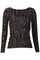 Alma Ls Turn Top | Dark Brown Zebra | Vendbar bluse fra Liberté