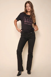 Alli Hybrid Flare Jeans | Black | Jeans fra Mos Mosh
