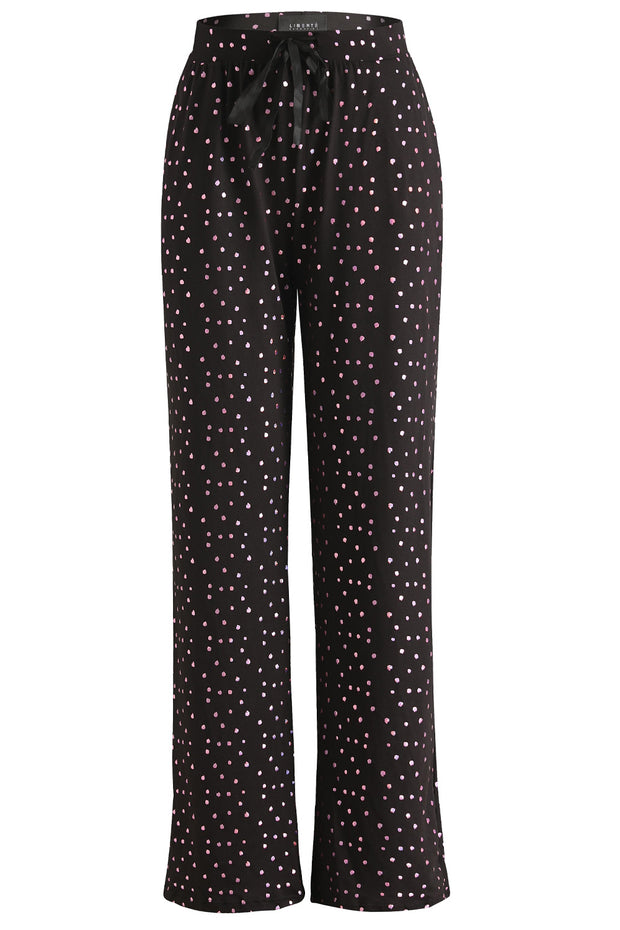 Alma Wide Pants | Black Pink Holographic Dot | Bukser fra Liberté