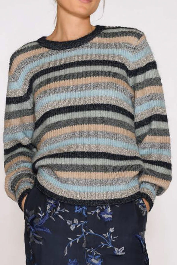 Strik | Blue Nights | multi striped knit – Lisen.dk