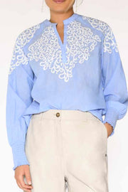 Kora blouse 52621 | Blue Chambre | Skjorte fra Gustav