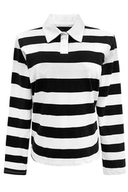 Polo Ls Shirt | Black Creme Stripe | Bluse fra Liberté