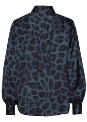 Elle Shirt | Navy flower leopard | Skjorte fra Karmamia