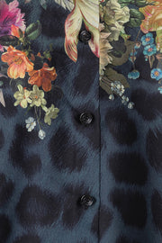 Elle Shirt | Navy flower leopard | Skjorte fra Karmamia