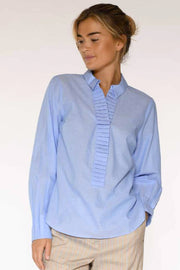 Carmen blouse 52610 | Blue Chambre | Skjorte fra Gustav