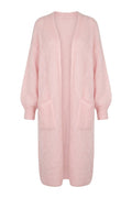 Long open cardigan in fluffy mohair 82121L | Rose Shadow | Strik fra Atelier C – nedsat