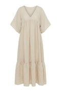 Pure Long Linen Dress | Beige – nedsat