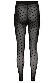 Mesh Legging | Black Flock Heart | Leggings fra Liberté