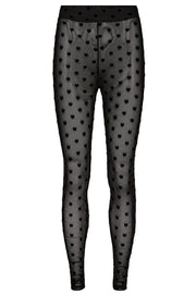 Mesh Legging | Black Flock Heart | Leggings fra Liberté