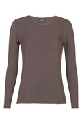 Mesh LS Tshirt Dot | Dark Brown