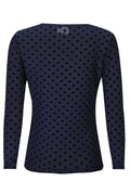 Mesh Ls Tshirt Flock | Navy Medium Heart