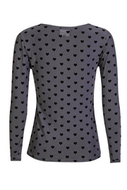 Mesh Ls Tshirt | Grey Black Flock Heart | Bluse fra Liberté