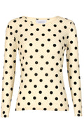 Mesh Ls Tshirt | Ivory Black Big Flock Dot | Bluse fra Liberté