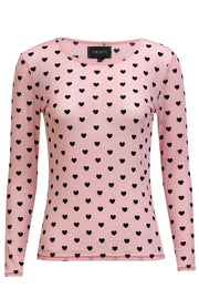 Mesh Ls Tshirt | Rose Black Flock Heart | Bluse fra Liberté