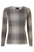 Mesh Ls Tshirt | Sand Brown Check