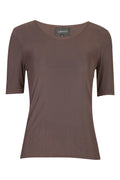 Mesh SS Tshirt Dot | Dark Brown