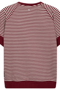 Holt V-SS Stripe Sweatshirt | Cabernet | Bluse fra Mos Mosh