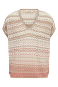 Shani Zig-Zag V-neck Knit  | Ecru | Strik fra Mos Mosh – nedsat
