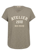 Camp O-SS Stripe Tee  | Burnt Olive | T-Shirt fra Mos Mosh