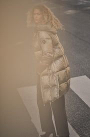 Nova Metallic Down Jacket | Brindle | Jakke fra Mos Mosh