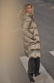 Nova Metallic Down Jacket | Brindle | Jakke fra Mos Mosh