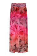 Mabell Midi+ Pleated Skirt | Coral w. Print | Nederdele fra Gustav