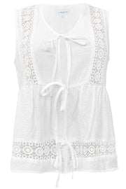Merle Tie Top | White | Top fra Liberté
