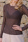 Mesh LS Tshirt Dot | Dark Brown