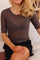 Mesh SS Tshirt Dot | Dark Brown