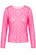 Sheer heart mesh | Pink | Mesh bluse fra Avery