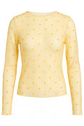 Sheer heart mesh | Yellow | Mesh bluse fra Avery