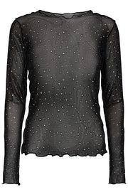 Mesh Sparkle Top | Black Sequins Dot | Bluse fra Liberté