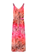 Minic Long Strap Dress | Coral w. Print | Kjoler fra Gustav