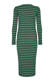 Natalia Ls Dress | Green Black Lurex Stripe | Kjole fra Liberté