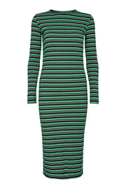 Natalia Ls Dress | Green Black Lurex Stripe | Kjole fra Liberté