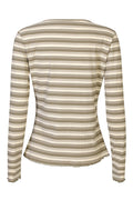 Natalia Ls Round Neck Blouse 9914 | Army Creme Stripe | Liberté