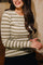 Natalia Ls Round Neck Blouse 9914 | Army Creme Stripe | Liberté