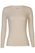 Natalia Ls Round Neck Blouse 9914 | Ecru | Liberté