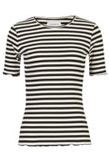 Natalia Ss Blouse | Black Creme Stripe