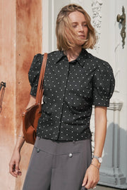Frannie Dot Shirt | Schwarz | Bluse von Neo Noir