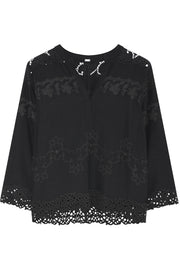 Naja embroidery blouse | Black | Skjorte fra Gustav