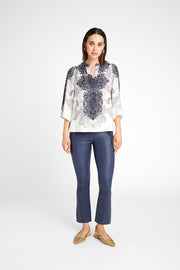 Neomi shirt 54614 | Sand/Navy | Skjorte fra Gustav