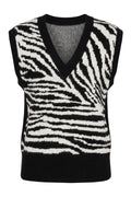 Isa Zebra Knit Vest | Black – nedsat