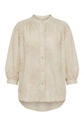 Veda Embroidered Short-Sleeve Shirt | Cream