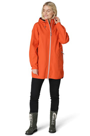 Rain135B | Warm orange | Softshell regnfrakke fra Ilse Jacobsen