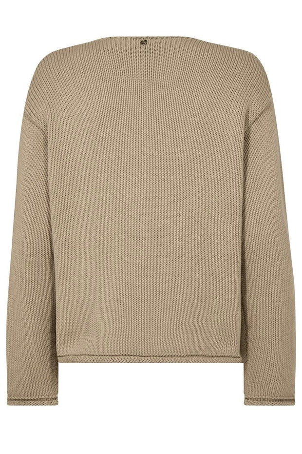 Bine LS V-neck Knit  | Sesame | Strik fra Mos Mosh