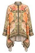 Silky Floral Shirt | Kaki | Skjorte fra Atelier C